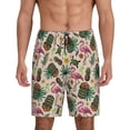 thumbnail image 3 of Lsque Tropical Mask Flamingo Mens Sleep Pajama Shorts,Short Pajama Pants, Cotton Ultra-Soft Knit-3X-Large, 3 of 9