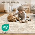 thumbnail image 4 of ODIKA 8'x10' Washable Area Rug Non-Shedding, Easy Care, Cream Beige Ornamental Faded Motif Entryway Symmetrical Waffle for King Size Bedroom Under Bed, Master Suite, 4 of 7