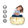 thumbnail image 2 of Abstract Storage Toy Bag Chair, Modern Geometric Formless Circles in Soft Ovals Round Shapes Retro Young, Stuffed Animal Organizer Washable Bag, Large Size, Pale Yellow Apricot, by Ambesonne, 2 of 3