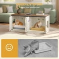 thumbnail image 4 of Cat Litter Box Enclosure for 2 Cats, Hidden Litter Box Furniture Cabinet with Double Room, Indoor Cat House, Farmhouse Style, 46.7 x 18.9 x 21.1 Inches, Rustic Brown and White CB85314X, 4 of 10