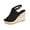 Black, variant on Women's Espadrille Platform Heeled Wedges Sandals Beige 5.5