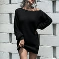 thumbnail image 2 of Meichang Women's Off Shoulder Sweater Dress Fall Winter Casual Lantern Long Sleeve Short Knit Dress Wedding Guest Pullover Mini Dresses, 2 of 10