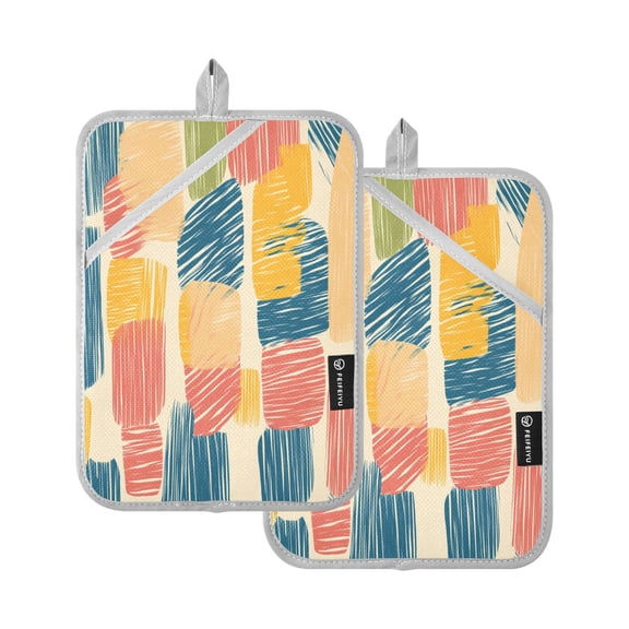 BZSMCE Pot Holder Oven Mitts Cooking baking Design Painted Pattern Creative Pattern Size:7x9.8in