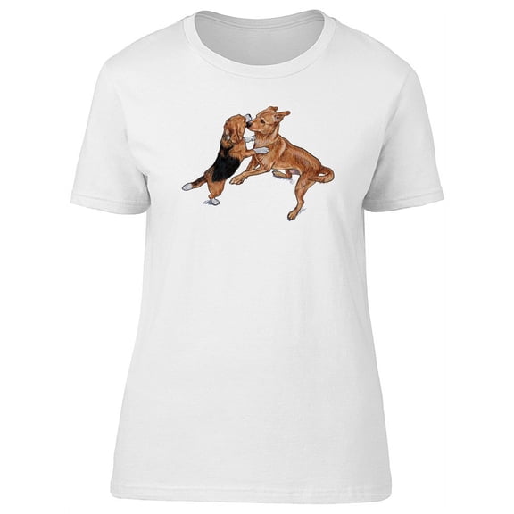 Cute Dogs Playing Tee Women's -Image by Shutterstock