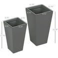 thumbnail image 3 of 2-Pack Outdoor Planter Set, Flower Pots with Drainage Holes, Durable & Stackable Plant Pot, 22in & 18in, for Porch, Entryway, Patio, Yard, Garden, Gray, 3 of 7