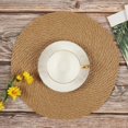 thumbnail image 4 of Round Placemats Set of 4 Heat Resistant Cotton Rope Braided 12 inch Place Mats for Dining Table Thick Fabric Absorbent Table Mats Trivet (Light Gray, 12 Inch), 4 of 8