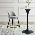 thumbnail image 5 of Counter Stool Chair, Set of 2, Velvet, Metal Steel, Light Grey Gray, Modern Contemporary Urban Design, Bar Pub Cafe Bistro Hotel Restaurant Hospitality, 5 of 10