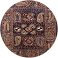 thumbnail image 1 of Ahgly Company Tapis d'Intérieur Rond Mid-Century Moderne Rose Pourpre Zone Orientale, 3' Rond, 1 of 6