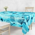 thumbnail image 2 of Blue Ocean Beach Tablecloth, Coastal Nautical Table Cover Rectangle 60 x 120 for Summer Party,Perfect for Kitchen Dinner, Restaurant,Outdoor Holiday Picnic Waterproof Table Cloth, 2 of 6
