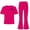 Hot Pink, variant on Kilaqueen Girls Outfits Summer Short Sleeve T Shirt Flared Pants Sets Cute Bow Printed Casual Vacation Clothes Size 5-15T