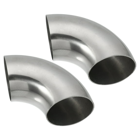Unique Bargains 2pcs OD 2 Inch 90 Degree 1.2mm Thickness SS304 Stainless Steel Bend Tube Exhaust Elbow Pipe for Car