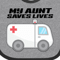 thumbnail image 4 of Inktastic My Aunt Saves Lives- Ambulance Boys or Girls Baby Bib, 4 of 4