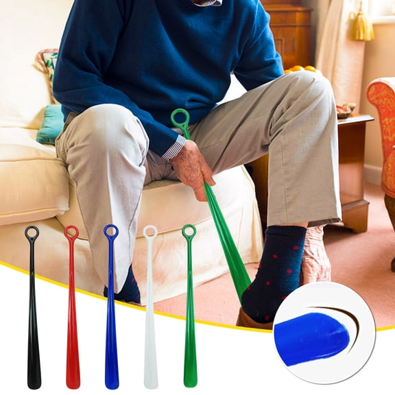 Usbinx Life Long Handle Shoehorn 47cm Super Hard Plastic Senior Aid Dressing Assistance Shoe Horn with Non Slip Grip