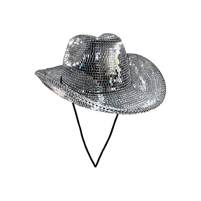 Sombrero de vaquero de bola de discoteca, sombrero de vaquero de bola espejada, sombrero de despedida de soltera