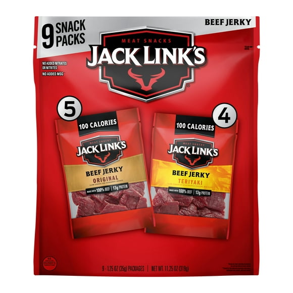 Jack Link's Original & Teriyaki Variety Pack, 11.25 oz. (9 - 1.25 oz. Bags)