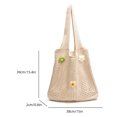 thumbnail image 2 of Bolso Mano Tejido para Mujer Bolso Hombro Con Flores A La Bolso Playa Verano (albaricoque), 2 of 6