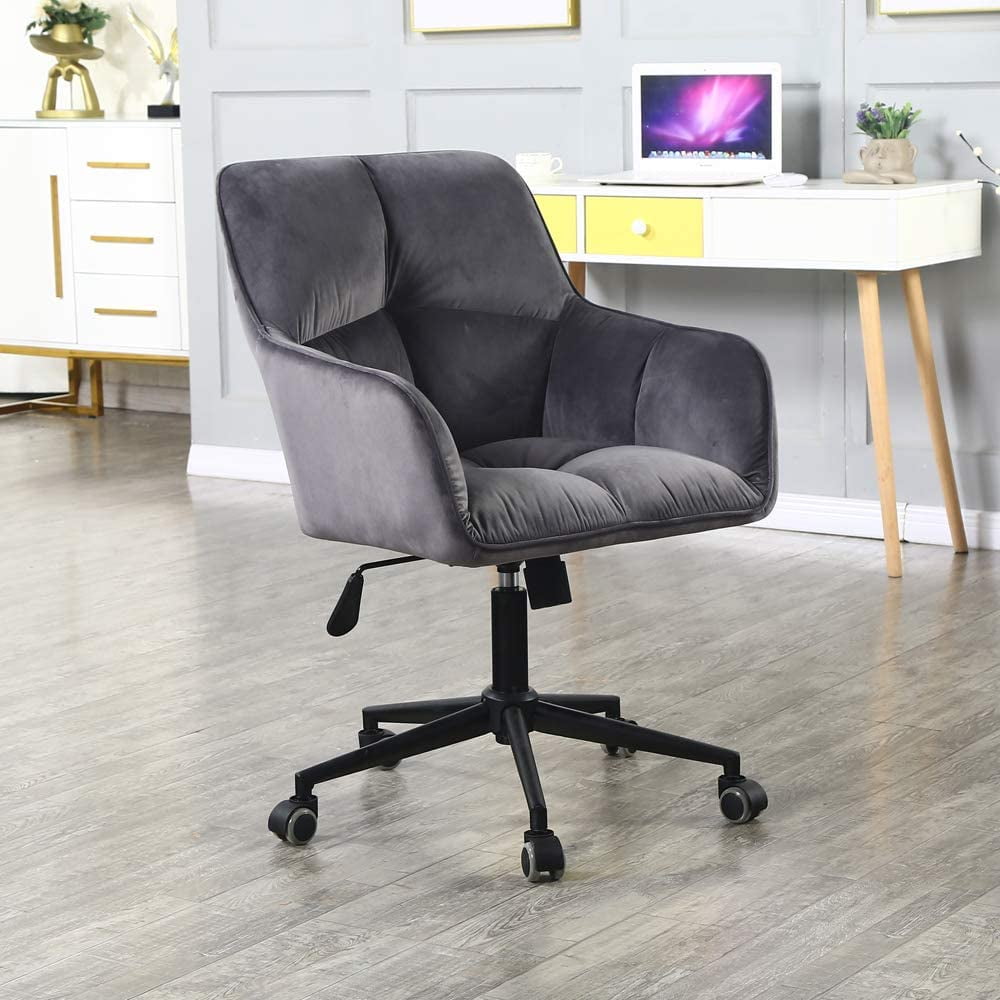 Home Office Desk Chairs Big Accent Velvet Fabric Swivel with Arms 