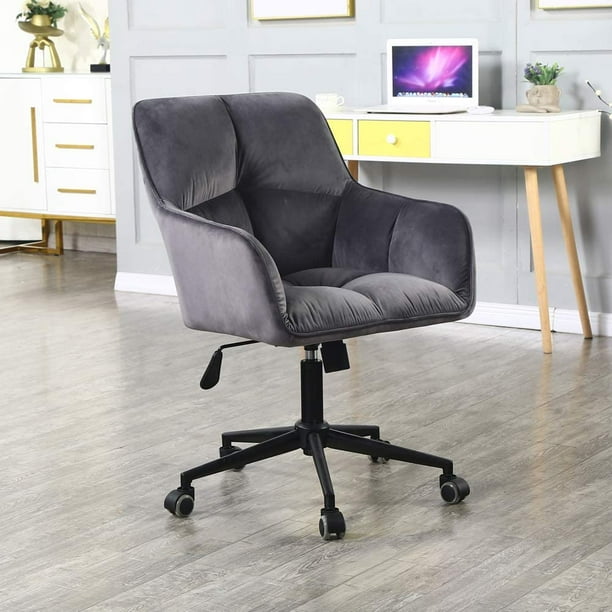 Home Office Desk Chairs Big Accent Velvet Fabric Swivel ...