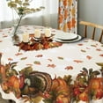 thumbnail image 5 of Thanksgiving Tablecloth Fall Pumpkin Turkey Table Cloth forHarvest Thanksgiving Kitchen Decoration - 60" X 120" Oval, 5 of 6