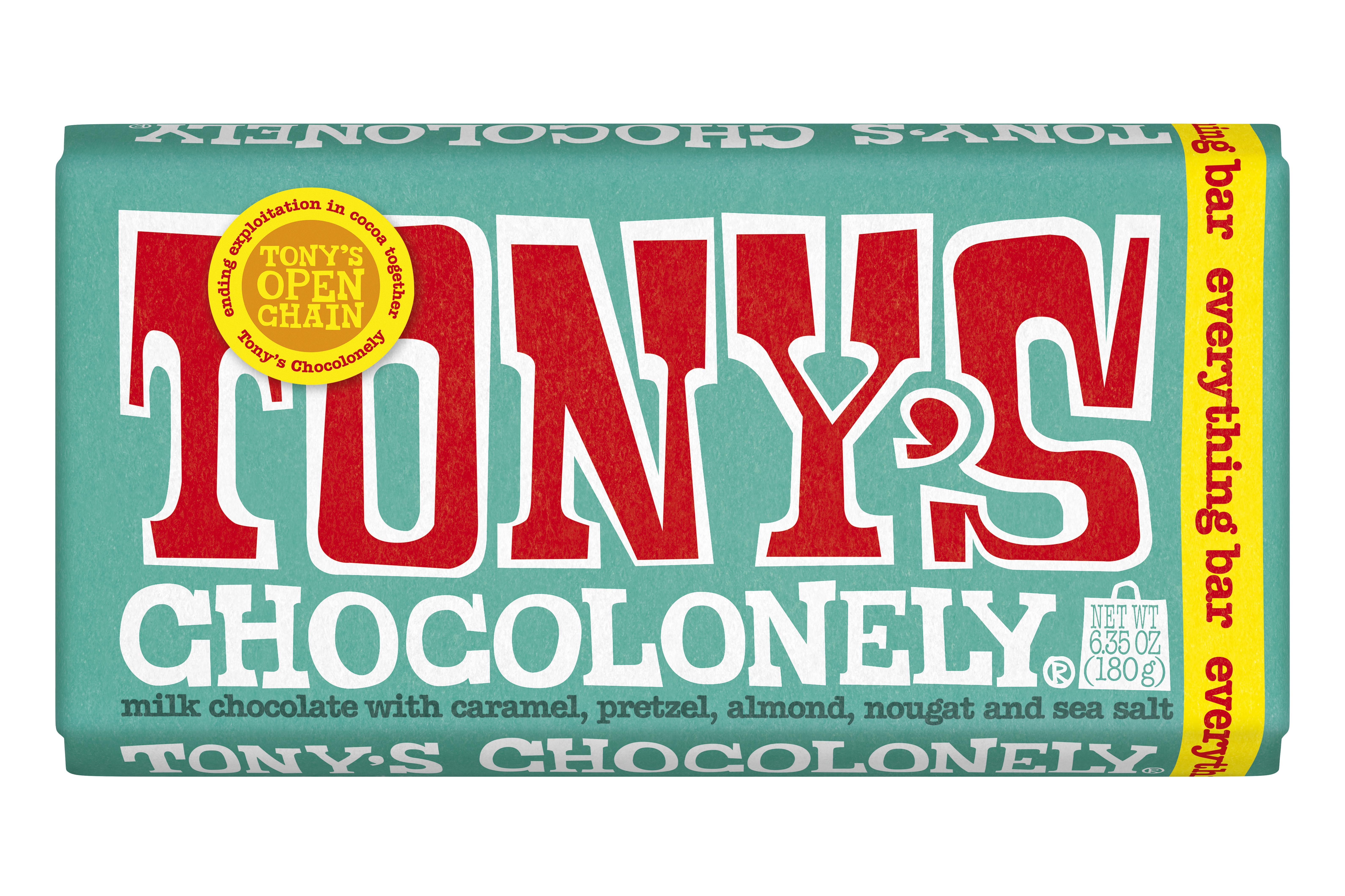 (3 pack) Tony's Chocolonely Milk Chocolate Everything Bar, 6.35 Oz