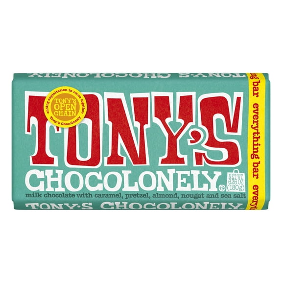 Tony's Chocolonely Milk Chocolate Everything Bar, 6.35 Oz