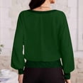 thumbnail image 6 of aohooy Women's Sequin Tops Sparkle Long Sleeve Blouses Elegant Dressy Formal Chiffon Shirt Shimmer Glitter Patchwork Party Tunics Green,XXL, 6 of 7