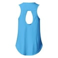 thumbnail image 4 of MESSUEN Athletic Tank Tops for Women Open Back Tops for Women Crew Neck Muscle Workout O Neck Breathable Backless Tank Yoga Tops Shirt Basic Tees for Women Womens Tank Tops Summer Blue XL, 4 of 5