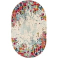 thumbnail image 1 of Unique Loom 3153837 5 x 8 ft. Joyous Chromatic Oval Rug, Multi Color, 1 of 1