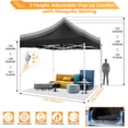 thumbnail image 3 of COBIZI 10X10 Heavy Duty Pop up Canopy with Mosquito Net,Instant Outdoor Shelter Large Canopy Tent for Outside,Gazebo with Mesh Sidewalls for Party,Backyard,Camping,Black, 3 of 11