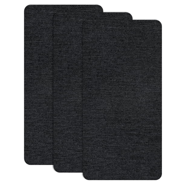 Uxcell 3-Pack Parches de Reparación de Poliéster, 7.9 x 3.9" Parches de Reparación de Tela Autoadhesivos para Sofás, Negro Mezclilla