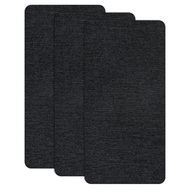 Uxcell 3-Pack Parches de Reparación de Poliéster, 7.9 x 3.9" Parches de Reparación de Tela Autoadhesivos para Sofás, Negro Mezclilla