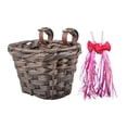 thumbnail image 3 of S SERENABLE Bike Basket Detachable with 2 Ribbons Front Basket for Picnic Riding Dark Brown Basket, 3 of 9