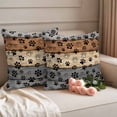 thumbnail image 2 of Haze Blue Brown Outdoor Waterproof Pillow Covers, Rustic Farmhouse Dog Paw Vintage Decorative Square Throw Pillowcase Sofa Cushion Sham for Patio/Couch/Chair, 18"x18" 2 Pack, 2 of 8