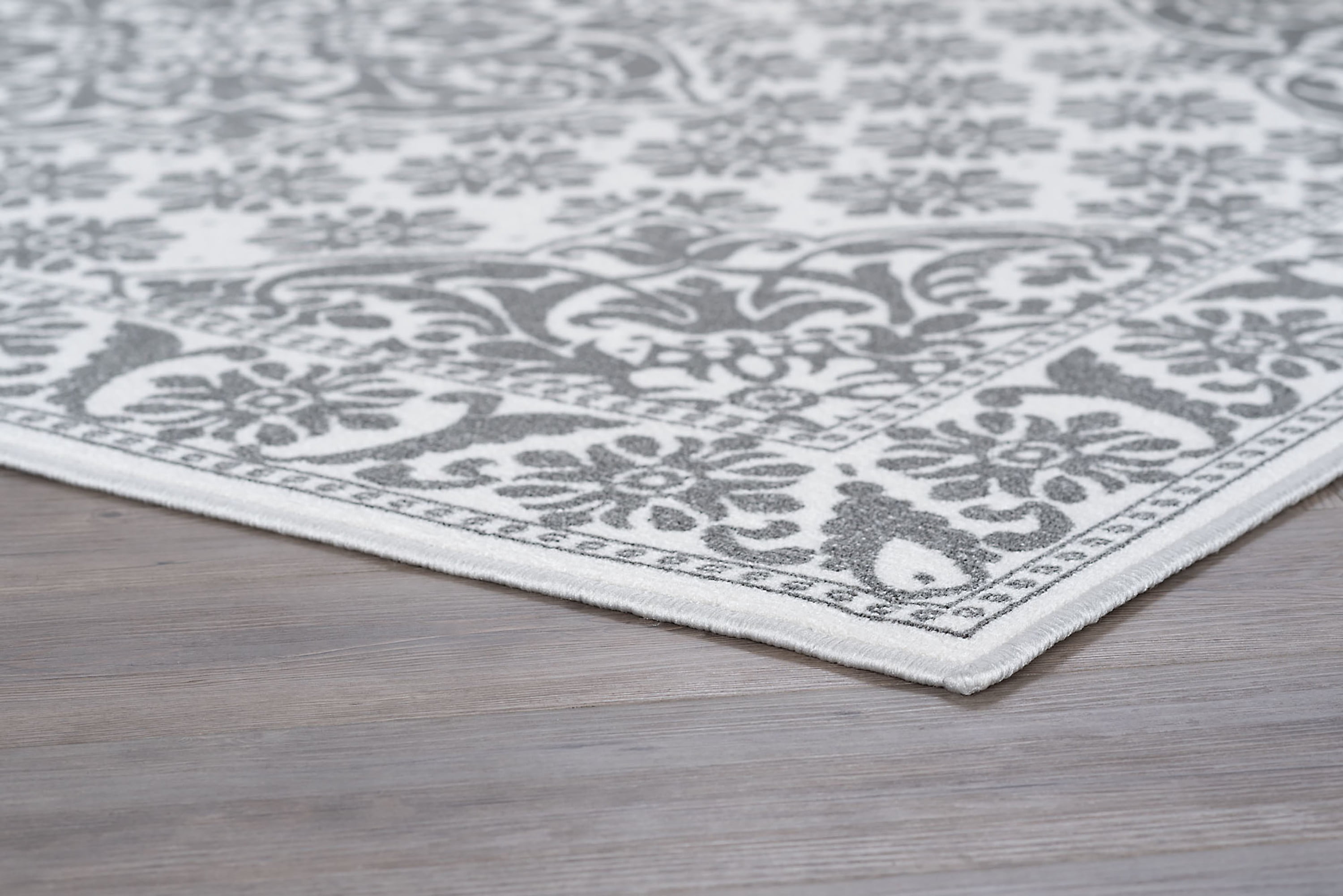 Traditional 2x11 Area Rug (2'3'' x 11') Oriental Ivory, Gray Indoor Runner Easy to Clean