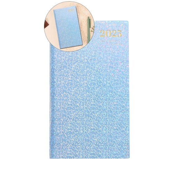 Dvruxg Portable Pocket Planner Notebook - Thick Paper Schedule Book Smooth Writing & Flat Flip Binding for Students & Professionals(Sky Blue)