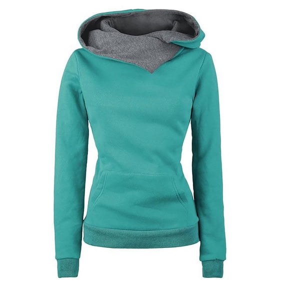 Azrian Deals Women Top For Autumn And Winter Sweatshirts Long Sleeve Pullover Bicolor Hoodies