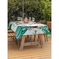 thumbnail image 2 of Outdoor Tablecloth with Umbrella Hole and Zipper, Happy Birthday Rectangle Table Cloth 60x120 Inch Waterproof Tablecloth, Green Dress Crown Carriage Flowers Butterfly Picnic Table Cover for Patio, 2 of 7