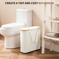 thumbnail image 2 of NOSTHEART 30L Toilet Paper Storage Basket, Toilet Paper Storage Box Made of Bamboo, Foldable Bathroom Organiser for 12-16 Toilet Rolls, with Handles, for Bathroom and Household, Beige, 2 of 7