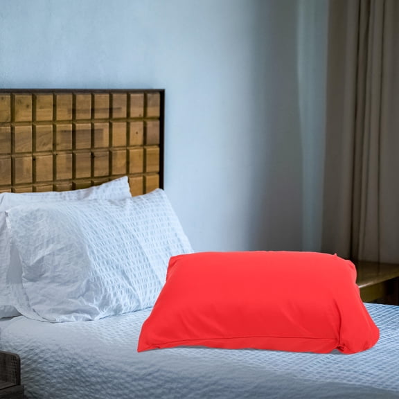 Mobestech 2Pcs Red Polyester Pillow Covers Thickened Envelope Design Decorative Pillowcases