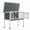 Type B, variant on Seizeen 36 inch Rabbit Hutch, Two-layer Wooden Bunny House with Climbing Ladder, Plastic Pull-out Tray, Openable Roof and Lockable Door, Indoor Outdoor Pet Cage for Small Animals(Gray/White)
