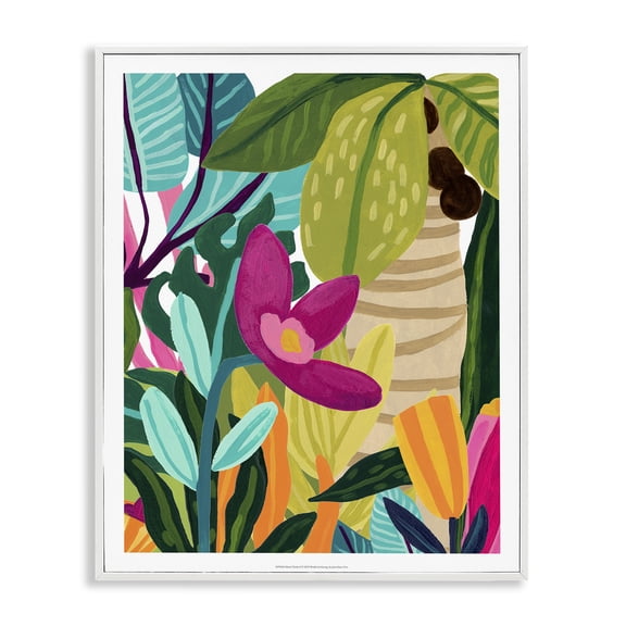 Stupell Industries Bohemian Island Thicket Bold Tropical Plants White Framed Giclee Art, 11 x 14, by June Erica Vess