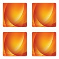 thumbnail image 1 of Orange Coaster Set of 4, Colorful Smooth Twist Lines Sun Abstraction Energy Flow Waves Curves Art, Square Hardboard Gloss Coasters, Standard Size, Dark Orange Yellow, by Ambesonne, 1 of 2