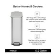 thumbnail image 3 of Better Homes & Gardens Kitchen Trash Can, 13.2 Gallon Stainless Steel Slim Step Garbage Bin with Soft Close Lid, Silver, 3 of 13