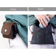 thumbnail image 2 of ShenMo Canvas Forage Pouch for Hiking, Foldable Portable Heavy Duty Canvas Bushcraft Bag with Drawstring Leather Cover, Black, 2 of 5