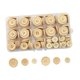 thumbnail image 2 of 150 botones de madera redondos decorativos, cierres de 4 agujeros (15 mm, 20 mm y 25 mm) para manualidades, bolsos, costura y ropa., 2 of 9