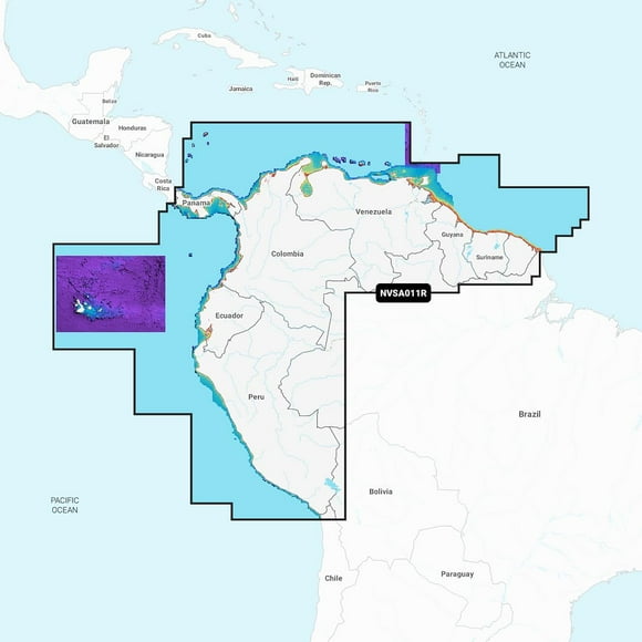 Cartografía marina Garmin Navionics Vision+ NVSA011R Sudamérica (Norte)