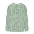 thumbnail image 5 of ZQUUVOU Women's Shirts Cardigan Long Sleeve Hollow Out Solid Color Jacket (Green,L), 5 of 5