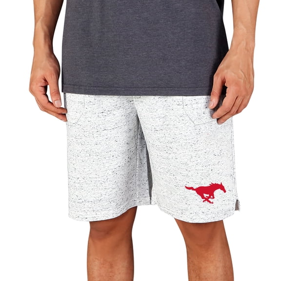 Men's Concepts Sport White/Charcoal SMU Mustangs Throttle Knit Jam Shorts