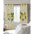 thumbnail image 2 of Yellow Lemons Blackout Curtains for Bedroom - 84 Inch Long Light Blocking 2 Panels Set, Summer Botanical Checkered Farmhouse Thermal Insulated Living Room Drapes Grommet Window Curtains 52"x84", 2 of 8