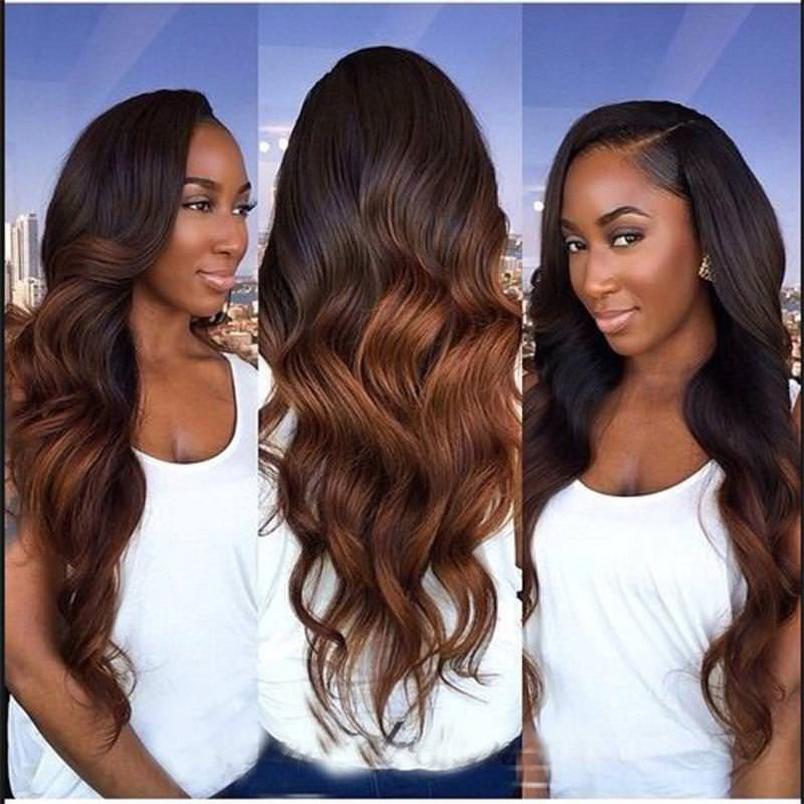 Ombre Brazilian Body Wave Hair T4/30 Medium Brown/Medium Auburn 3 Bundles Brazilian Remy Virgin Human Hair Weave Bundles 100% Unprocessed Body Wave Human Hair Extensions 10"12"14"